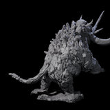 Rearing Stone Wooly Mammoth Miniature for Dungeons and Dragons, Pathfinder or other TTRPGs
