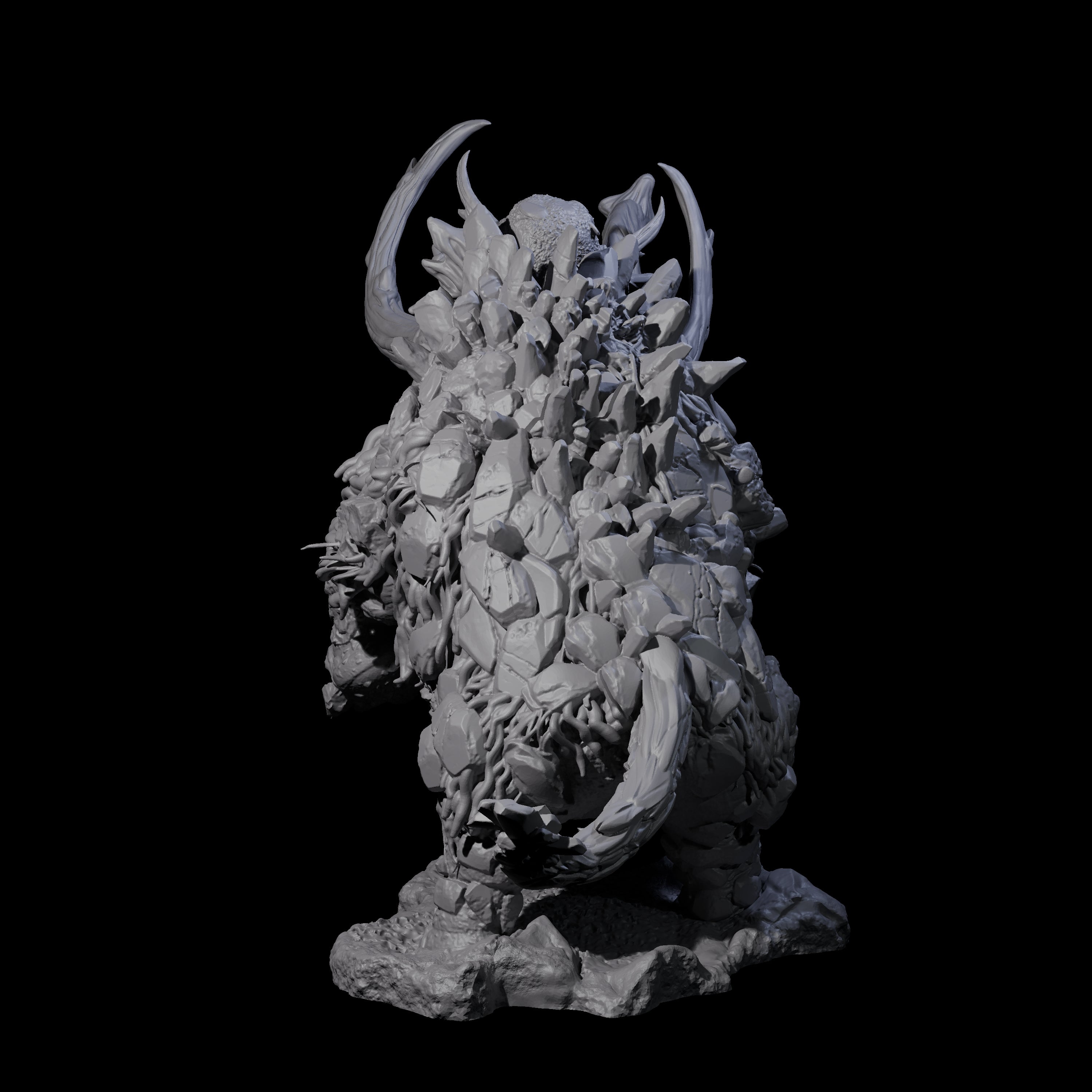 Rearing Stone Wooly Mammoth Miniature for Dungeons and Dragons, Pathfinder or other TTRPGs