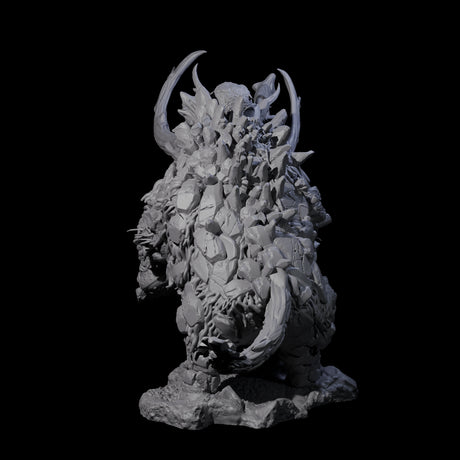 Rearing Stone Wooly Mammoth Miniature for Dungeons and Dragons, Pathfinder or other TTRPGs