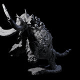 Rearing Stone Wooly Mammoth Miniature for Dungeons and Dragons, Pathfinder or other TTRPGs