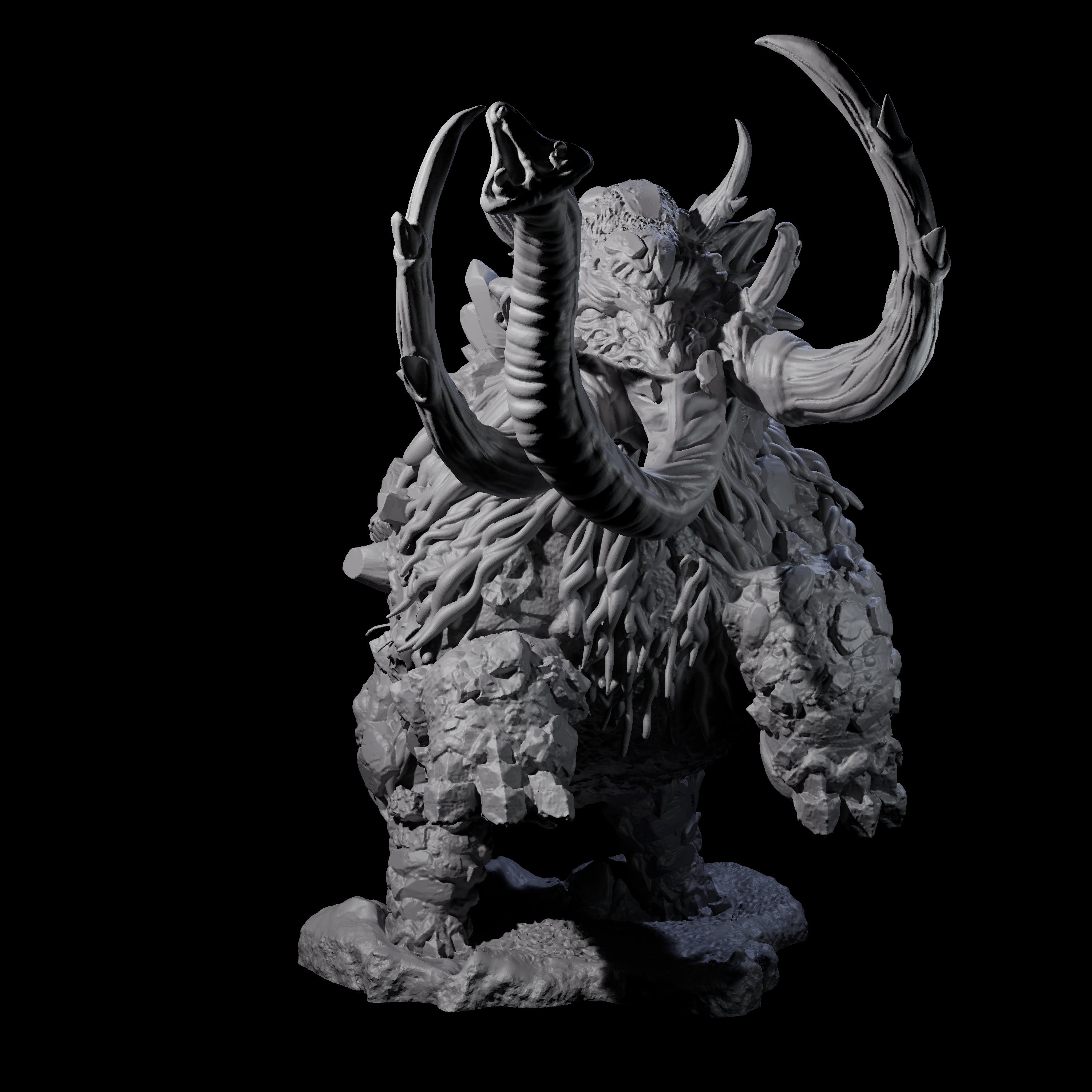 Rearing Stone Wooly Mammoth Miniature for Dungeons and Dragons, Pathfinder or other TTRPGs