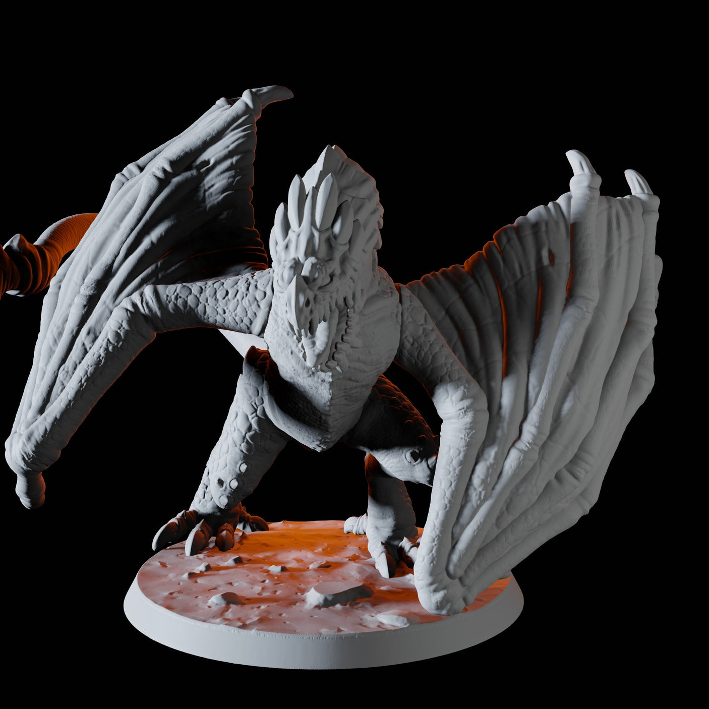 Rearing Wyvern Miniature for Dungeons and Dragons, Pathfinder or other TTRPGs