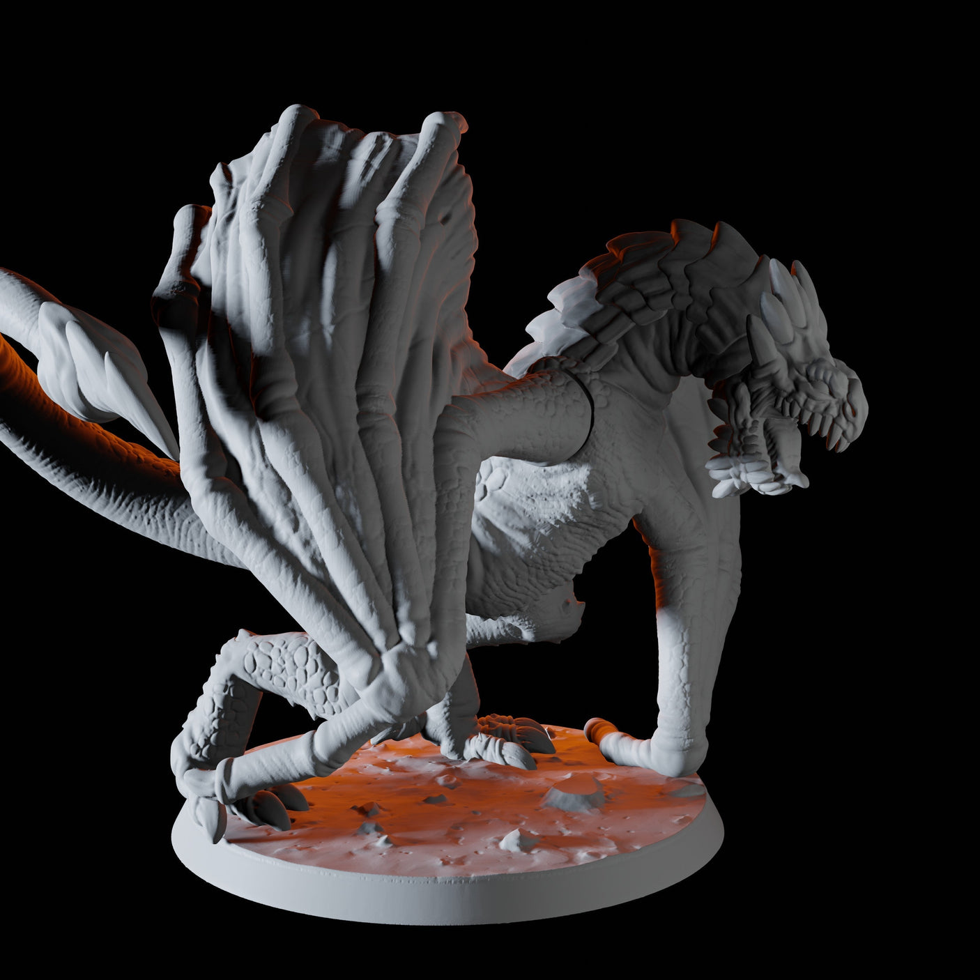 Rearing Wyvern Miniature for Dungeons and Dragons, Pathfinder or other TTRPGs