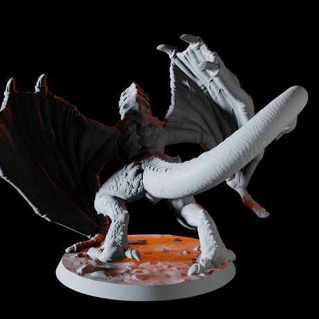 Rearing Wyvern Miniature for Dungeons and Dragons, Pathfinder or other TTRPGs