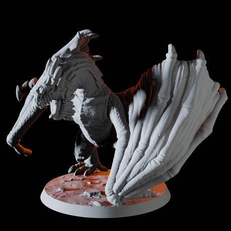 Rearing Wyvern Miniature for Dungeons and Dragons, Pathfinder or other TTRPGs
