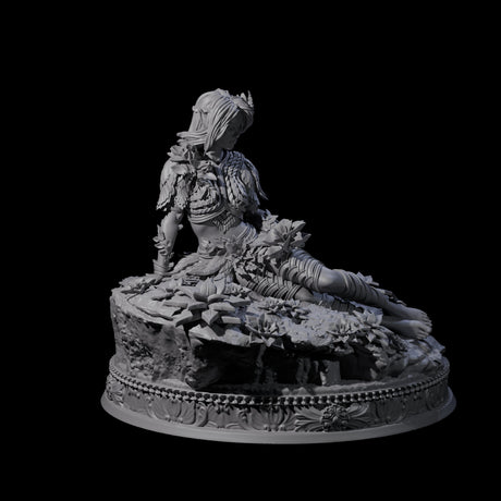 Reclining Wood Elf Princess Miniature for Dungeons and Dragons, Pathfinder or other TTRPGs