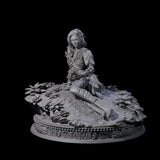 Reclining Wood Elf Princess Miniature for Dungeons and Dragons, Pathfinder or other TTRPGs