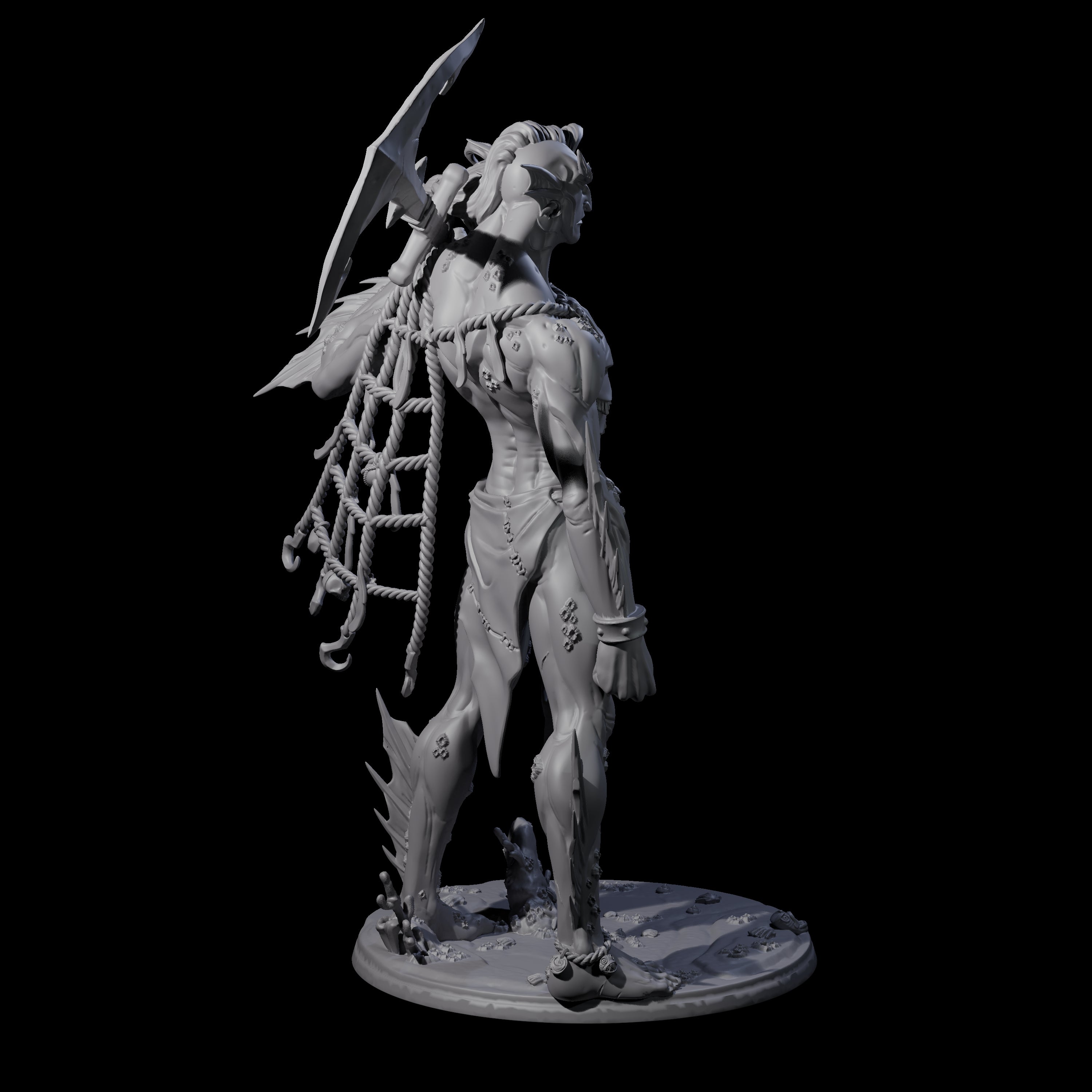 Regal Merfolk King Miniature for Dungeons and Dragons, Pathfinder or other TTRPGs