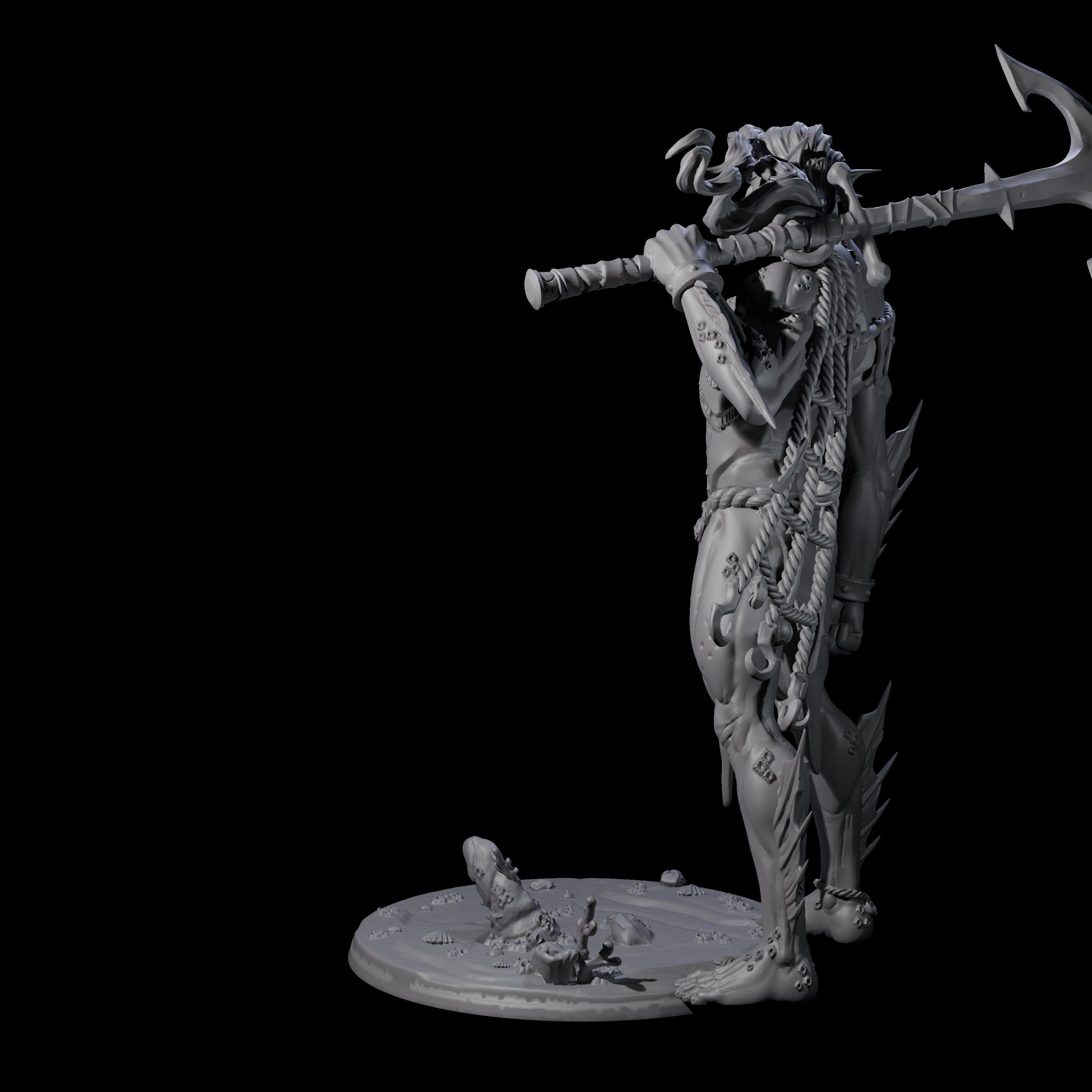 Regal Merfolk King Miniature for Dungeons and Dragons, Pathfinder or other TTRPGs