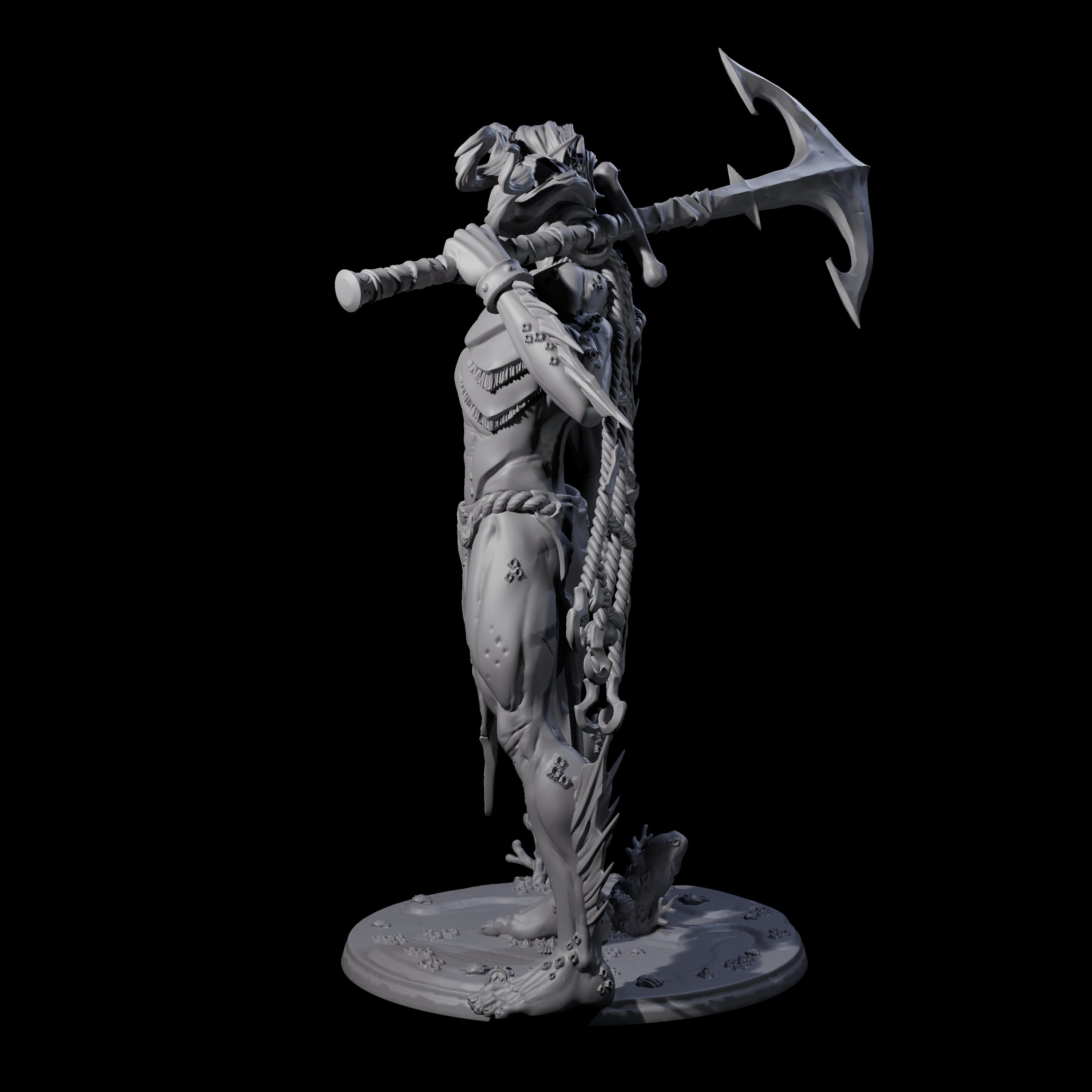 Regal Merfolk King Miniature for Dungeons and Dragons, Pathfinder or other TTRPGs