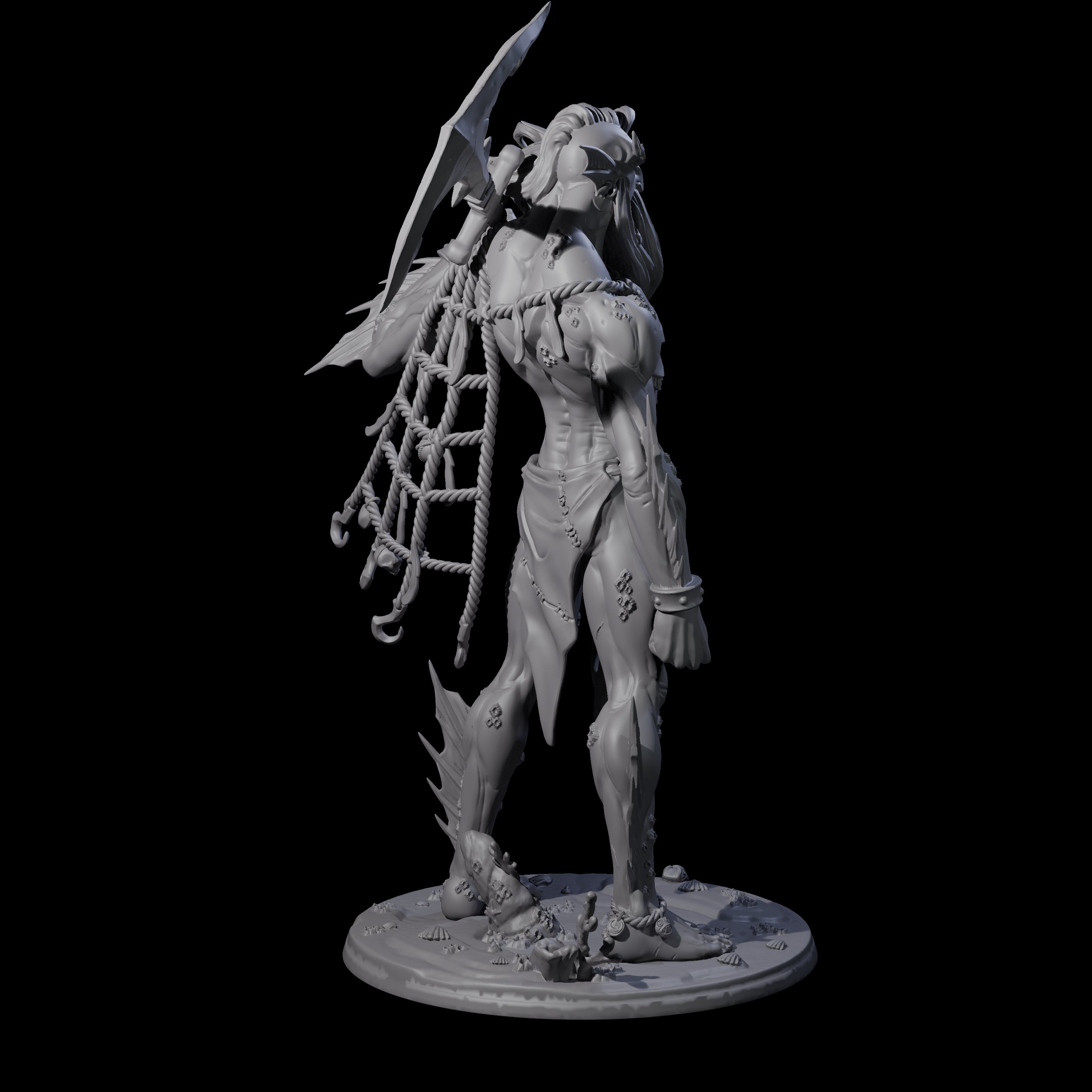 Regal Merfolk King Miniature for Dungeons and Dragons, Pathfinder or other TTRPGs