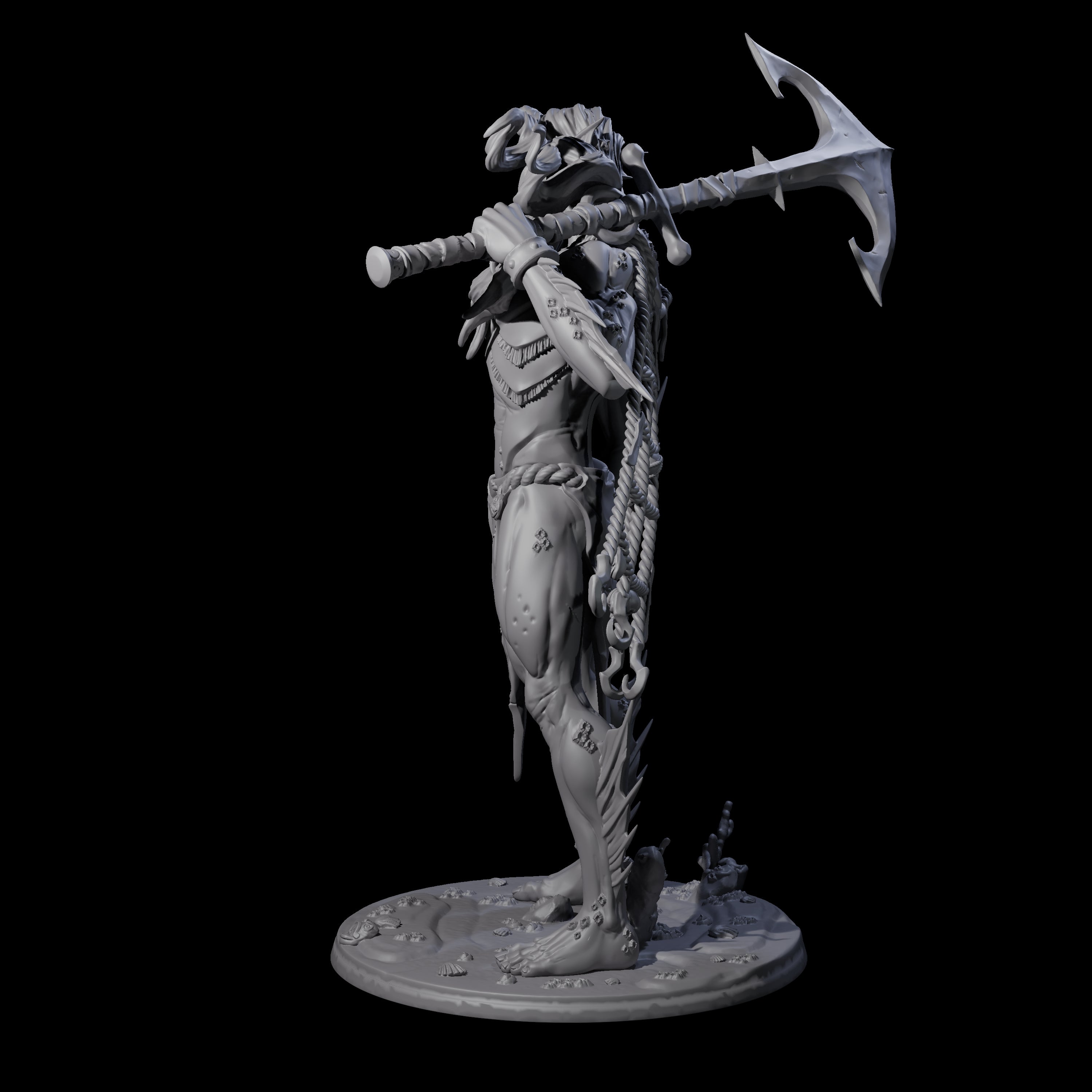 Regal Merfolk King Miniature for Dungeons and Dragons, Pathfinder or other TTRPGs