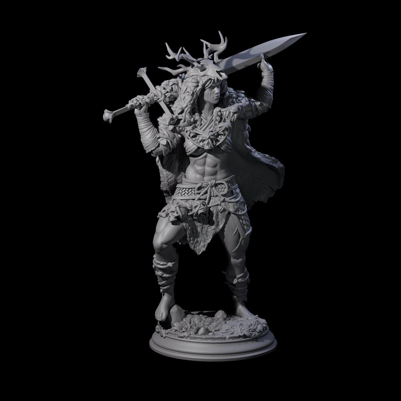 Relaxed Woodland Druid Miniature for Dungeons and Dragons, Pathfinder or other TTRPGs