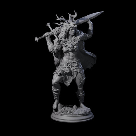 Relaxed Woodland Druid Miniature for Dungeons and Dragons, Pathfinder or other TTRPGs