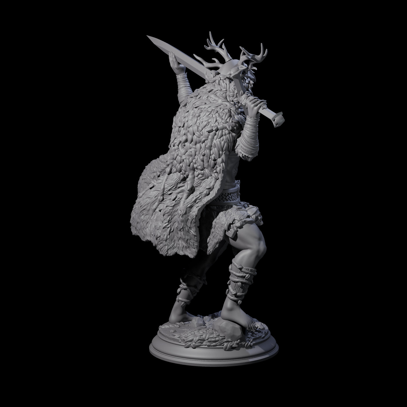 Relaxed Woodland Druid Miniature for Dungeons and Dragons, Pathfinder or other TTRPGs