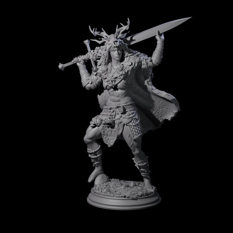 Relaxed Woodland Druid Miniature for Dungeons and Dragons, Pathfinder or other TTRPGs