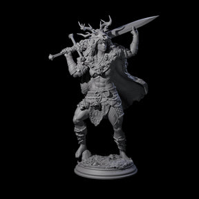 Relaxed Woodland Druid Miniature for Dungeons and Dragons, Pathfinder or other TTRPGs