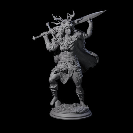 Relaxed Woodland Druid Miniature for Dungeons and Dragons, Pathfinder or other TTRPGs