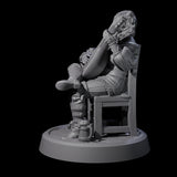 Relaxing Elf Bard Miniature for Dungeons and Dragons, Pathfinder or other TTRPGs