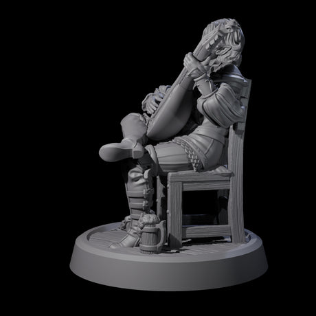 Relaxing Elf Bard Miniature for Dungeons and Dragons, Pathfinder or other TTRPGs