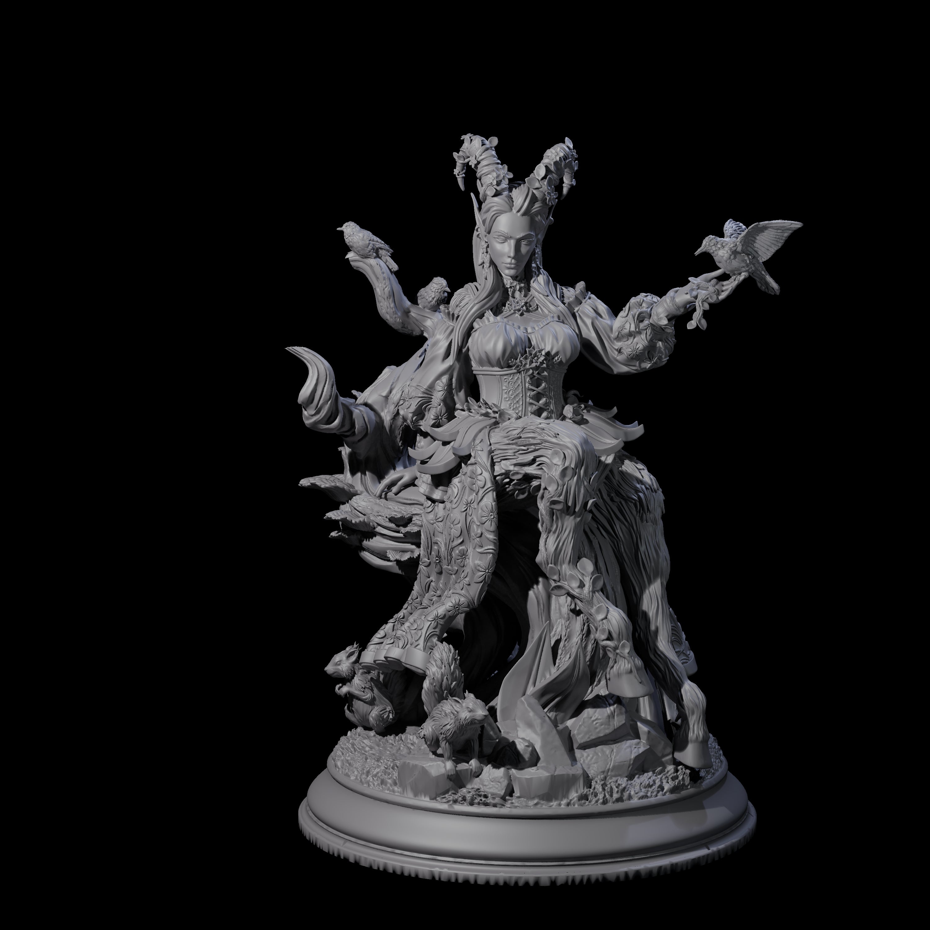 Relaxing Satyr Druid Miniature for Dungeons and Dragons, Pathfinder or other TTRPGs