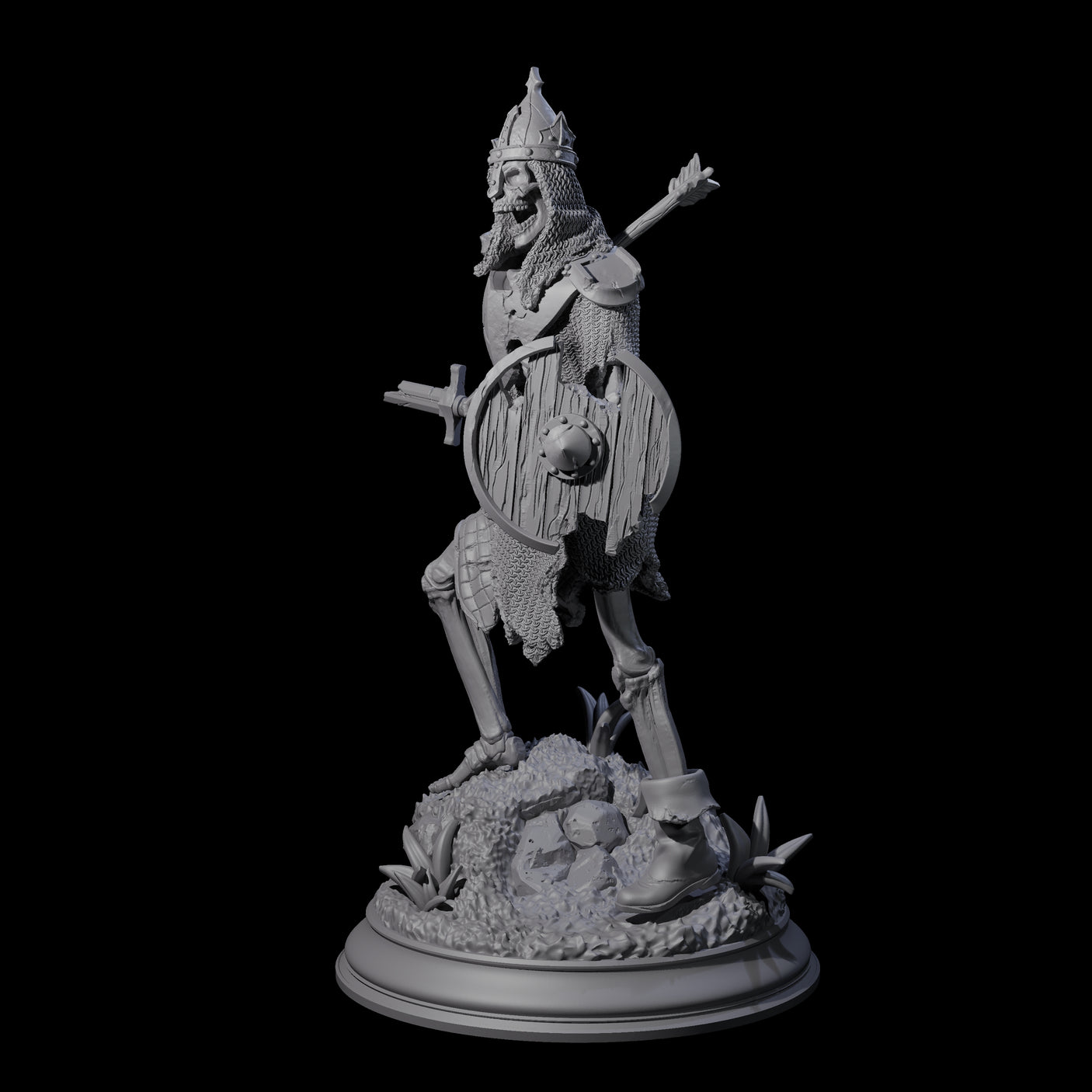 Relentless Skeleton Warrior B Miniature for Dungeons and Dragons, Pathfinder or other TTRPGs