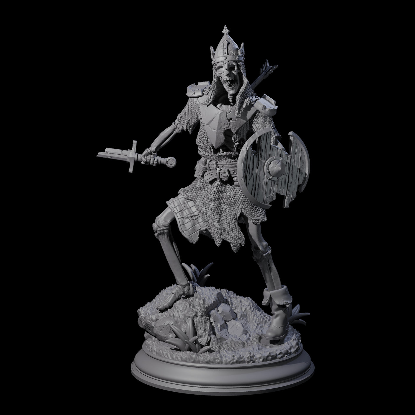 Relentless Skeleton Warrior B Miniature for Dungeons and Dragons, Pathfinder or other TTRPGs