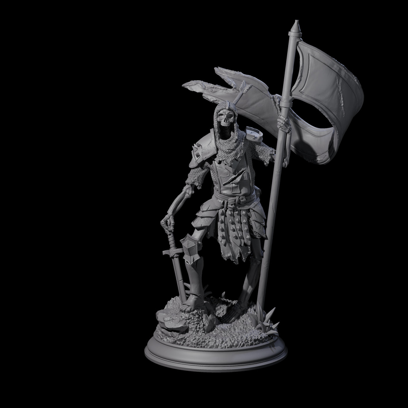Relentless Skeleton Warrior C Miniature for Dungeons and Dragons, Pathfinder or other TTRPGs