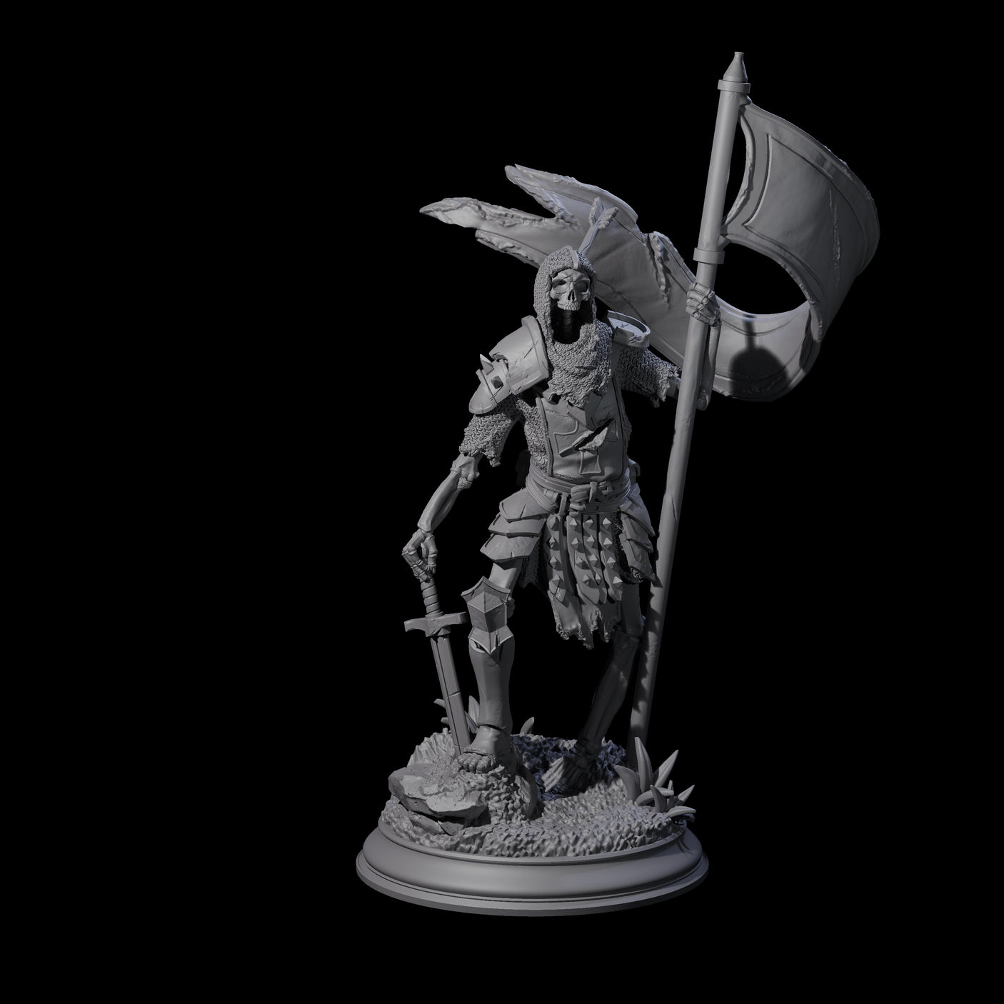 Relentless Skeleton Warrior C Miniature for Dungeons and Dragons, Pathfinder or other TTRPGs