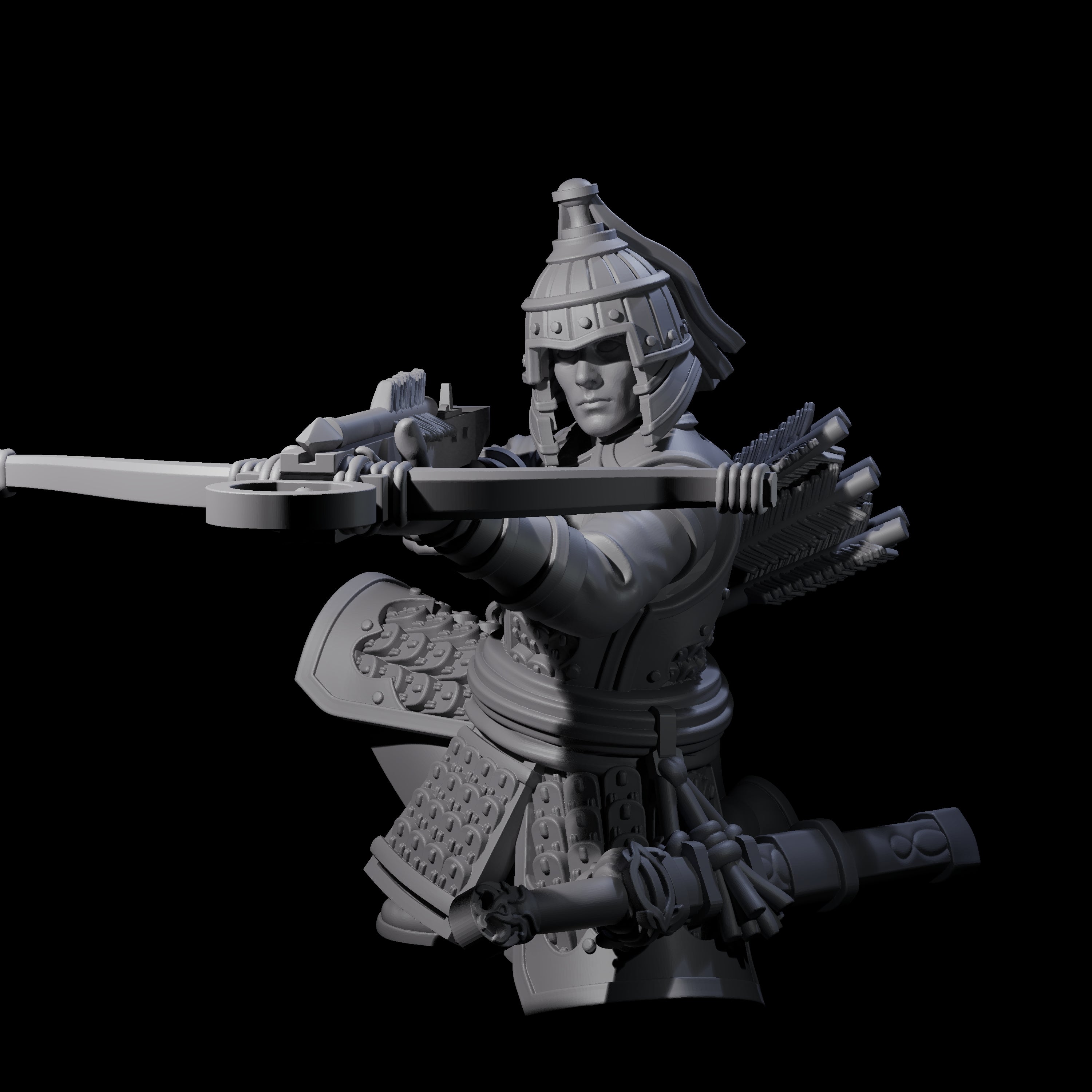 Reloading Human Crossbowman B Miniature for Dungeons and Dragons, Pathfinder or other TTRPGs