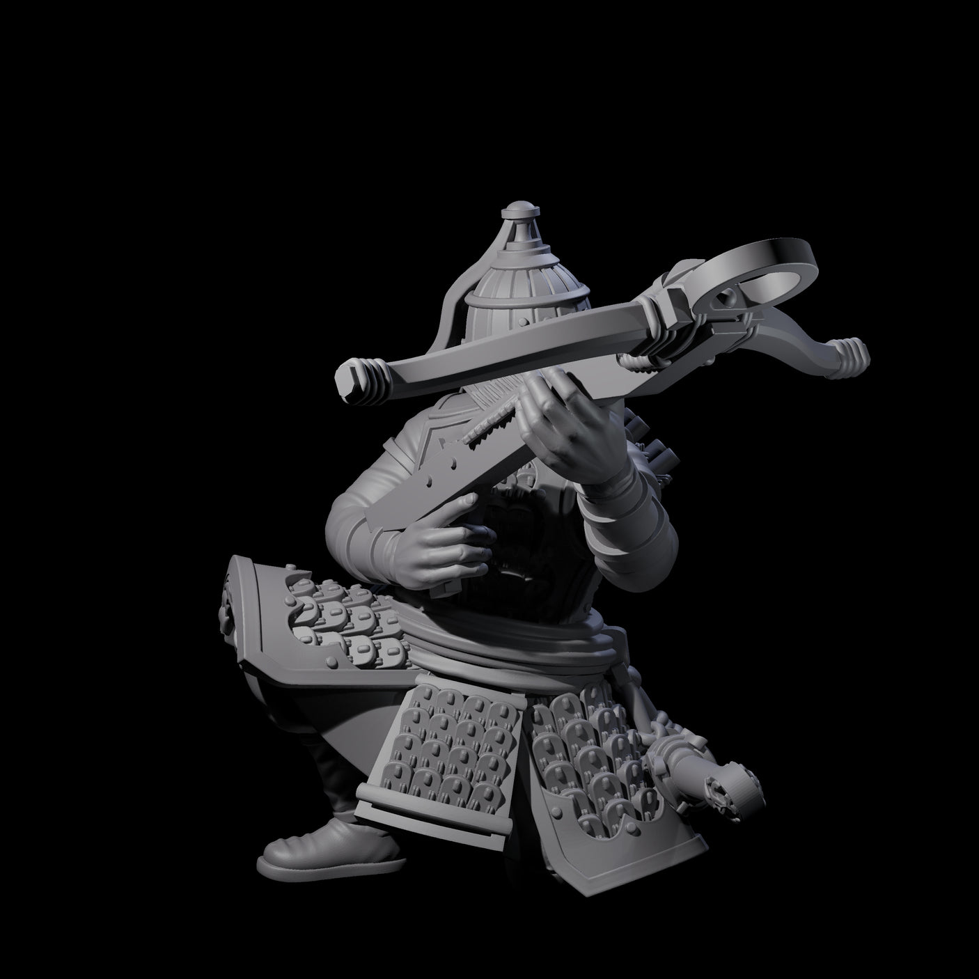 Reloading Human Crossbowman C Miniature for Dungeons and Dragons, Pathfinder or other TTRPGs