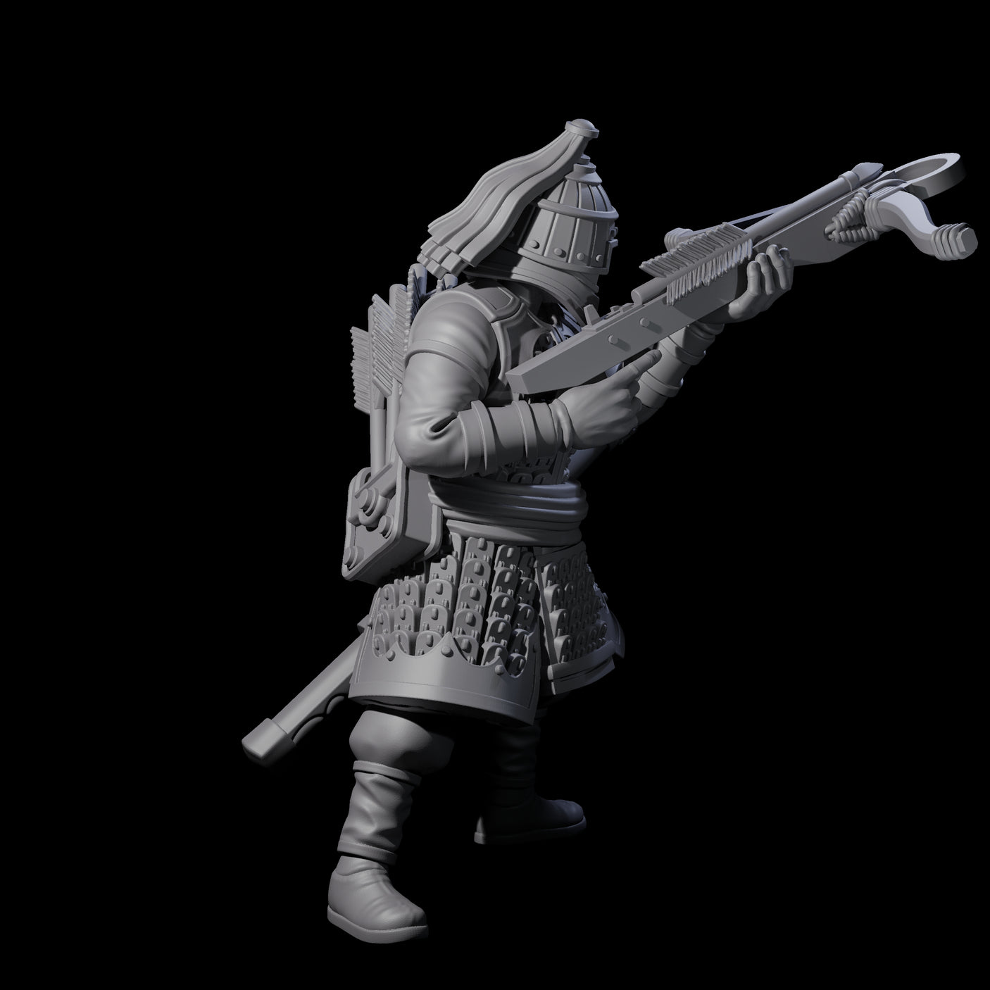 Reloading Human Crossbowman D Miniature for Dungeons and Dragons, Pathfinder or other TTRPGs
