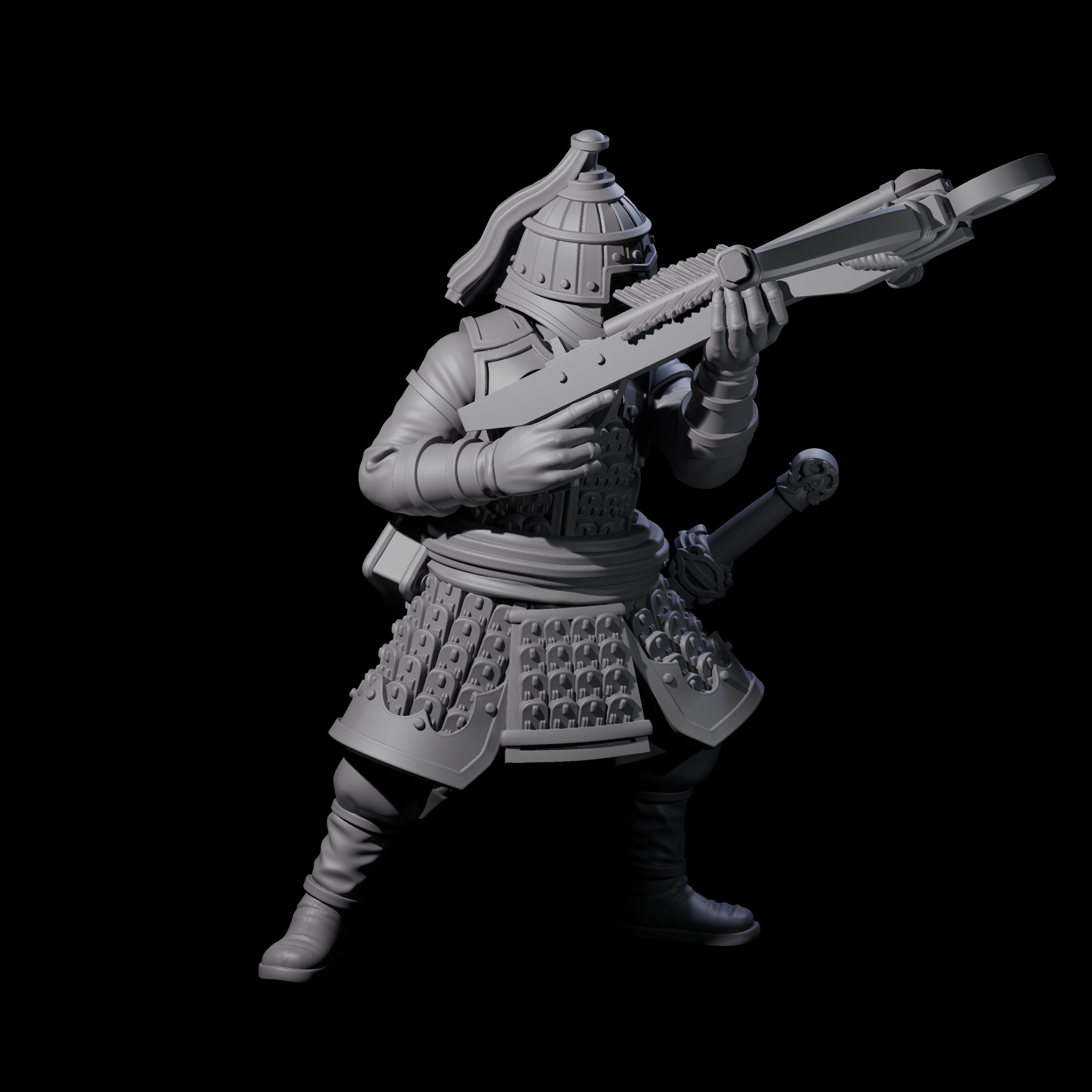 Reloading Human Crossbowman D Miniature for Dungeons and Dragons, Pathfinder or other TTRPGs