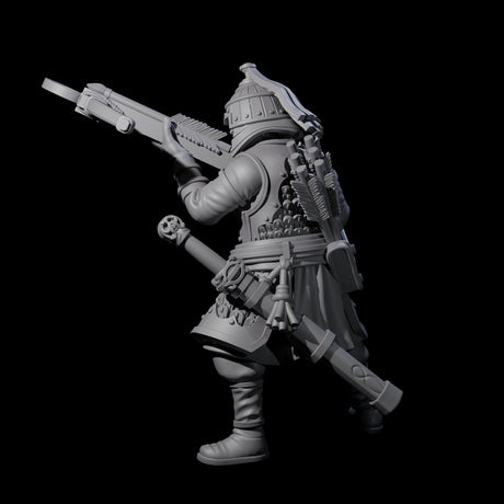 Reloading Human Crossbowman D Miniature for Dungeons and Dragons, Pathfinder or other TTRPGs