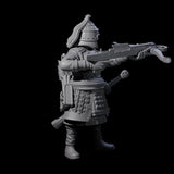 Reloading Human Crossbowman F Miniature for Dungeons and Dragons, Pathfinder or other TTRPGs