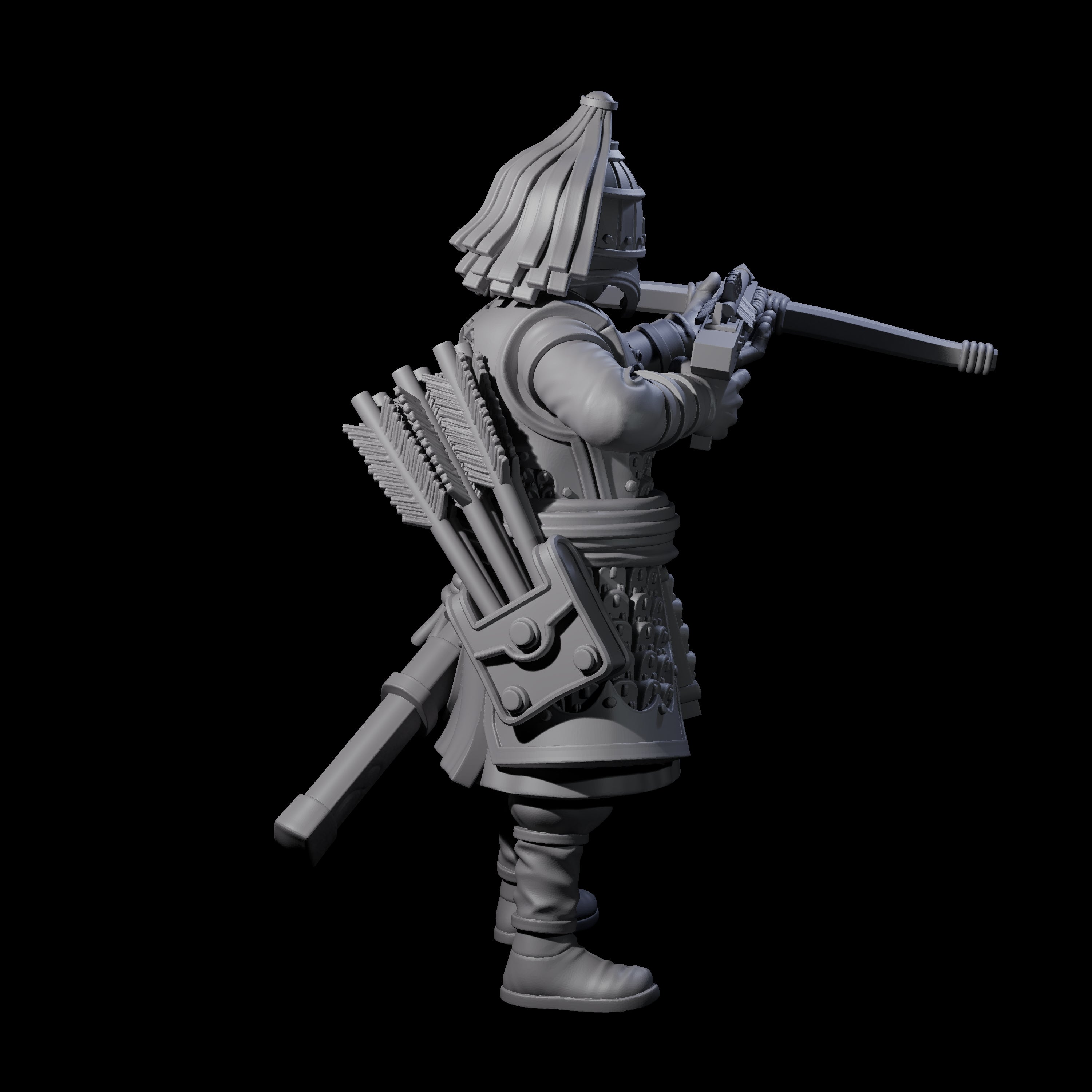 Reloading Human Crossbowman F Miniature for Dungeons and Dragons, Pathfinder or other TTRPGs