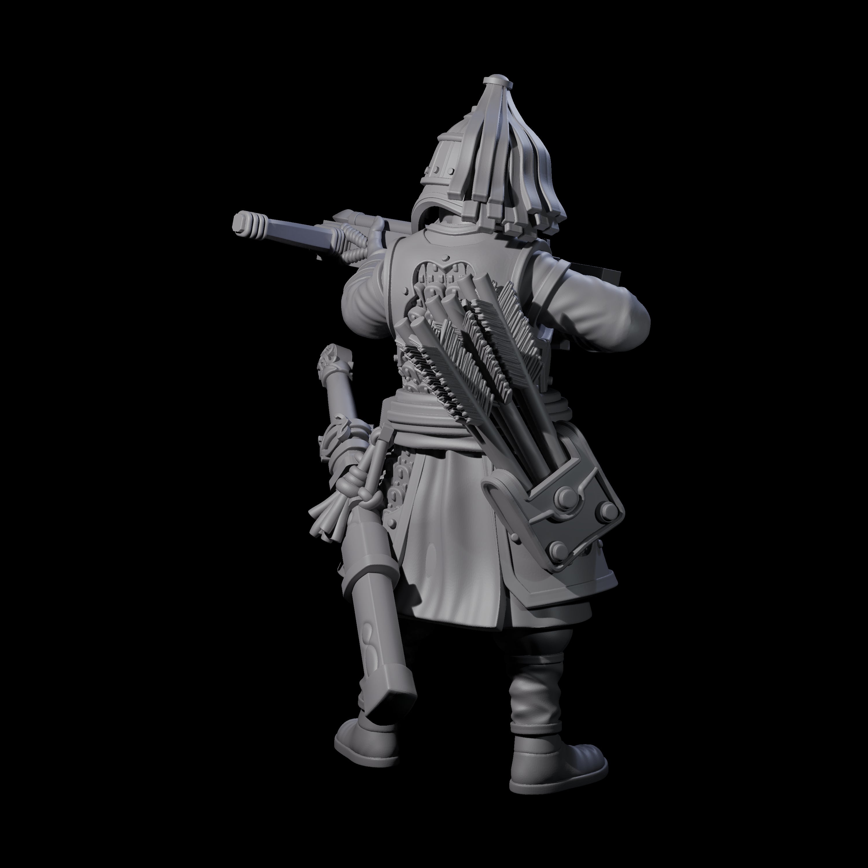 Reloading Human Crossbowman F Miniature for Dungeons and Dragons, Pathfinder or other TTRPGs