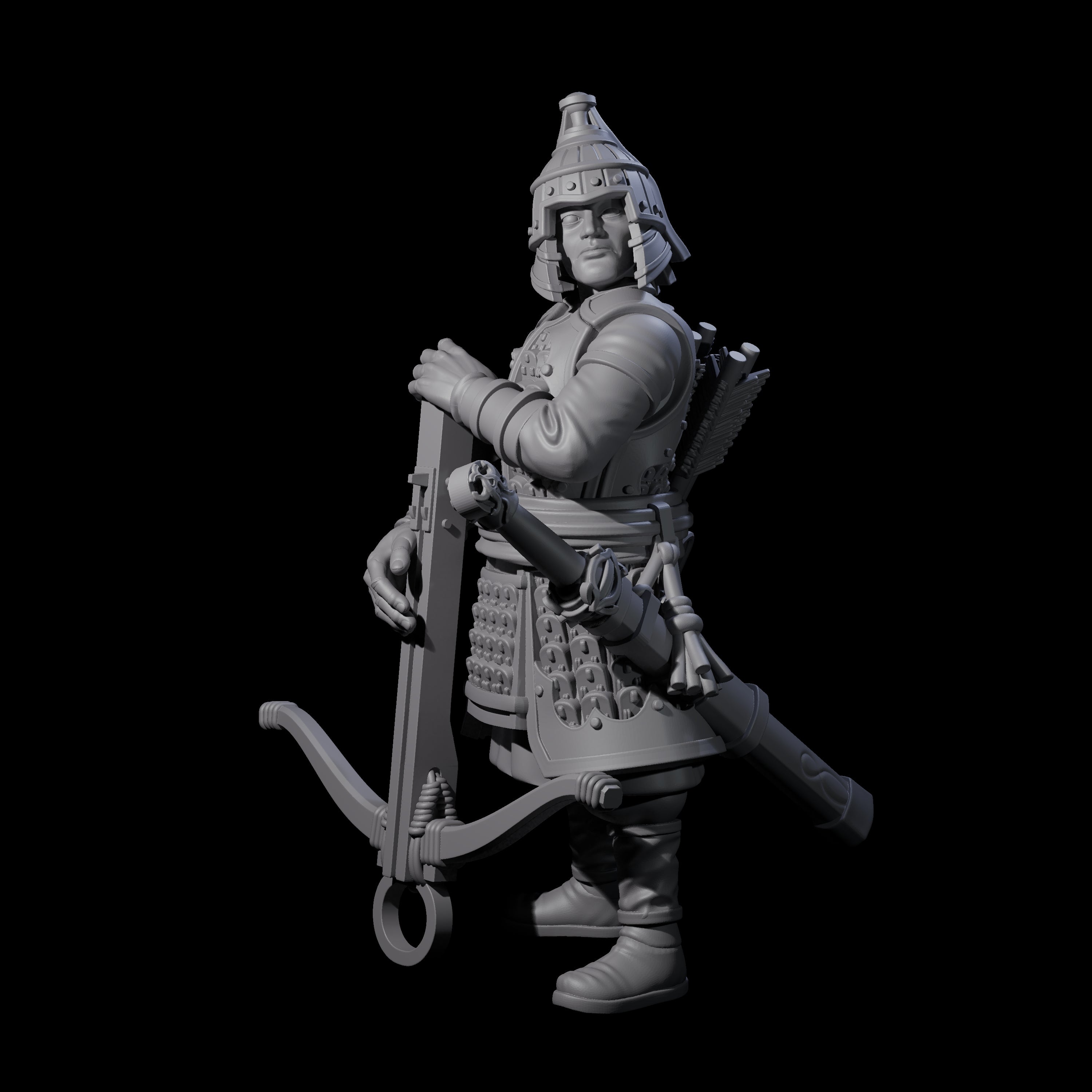 Reloading Human Crossbowman G Miniature for Dungeons and Dragons, Pathfinder or other TTRPGs