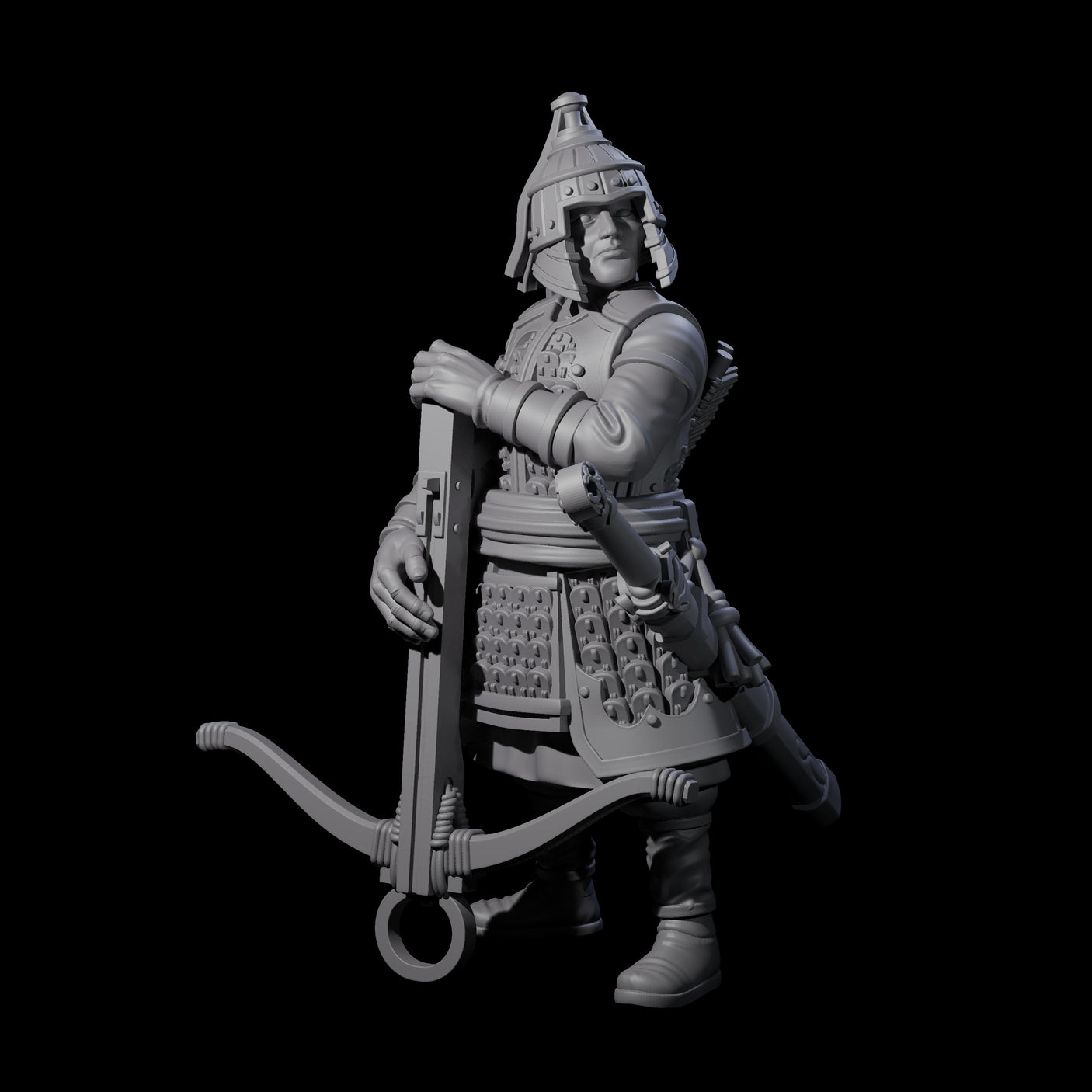 Reloading Human Crossbowman G Miniature for Dungeons and Dragons, Pathfinder or other TTRPGs