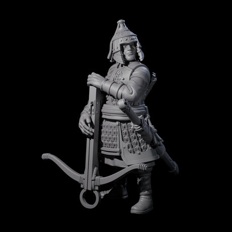 Reloading Human Crossbowman G Miniature for Dungeons and Dragons, Pathfinder or other TTRPGs