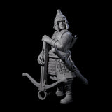 Reloading Human Crossbowman G Miniature for Dungeons and Dragons, Pathfinder or other TTRPGs
