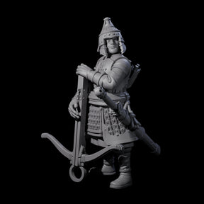 Reloading Human Crossbowman G Miniature for Dungeons and Dragons, Pathfinder or other TTRPGs