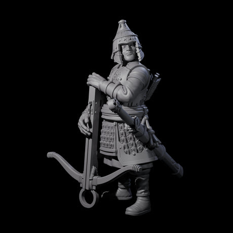 Reloading Human Crossbowman G Miniature for Dungeons and Dragons, Pathfinder or other TTRPGs