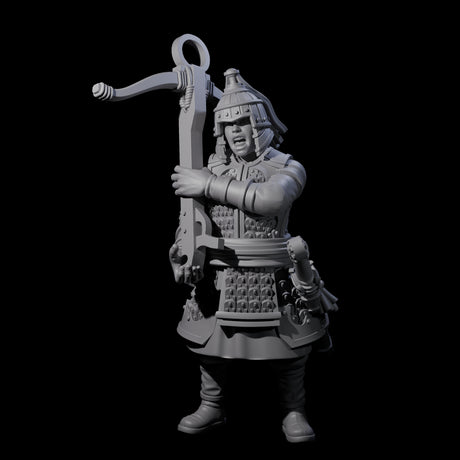 Reloading Human Crossbowman H Miniature for Dungeons and Dragons, Pathfinder or other TTRPGs