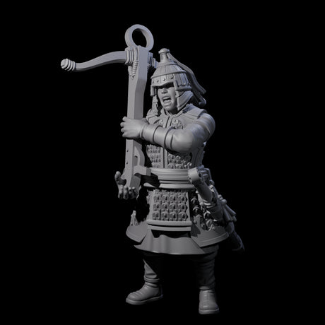 Reloading Human Crossbowman H Miniature for Dungeons and Dragons, Pathfinder or other TTRPGs