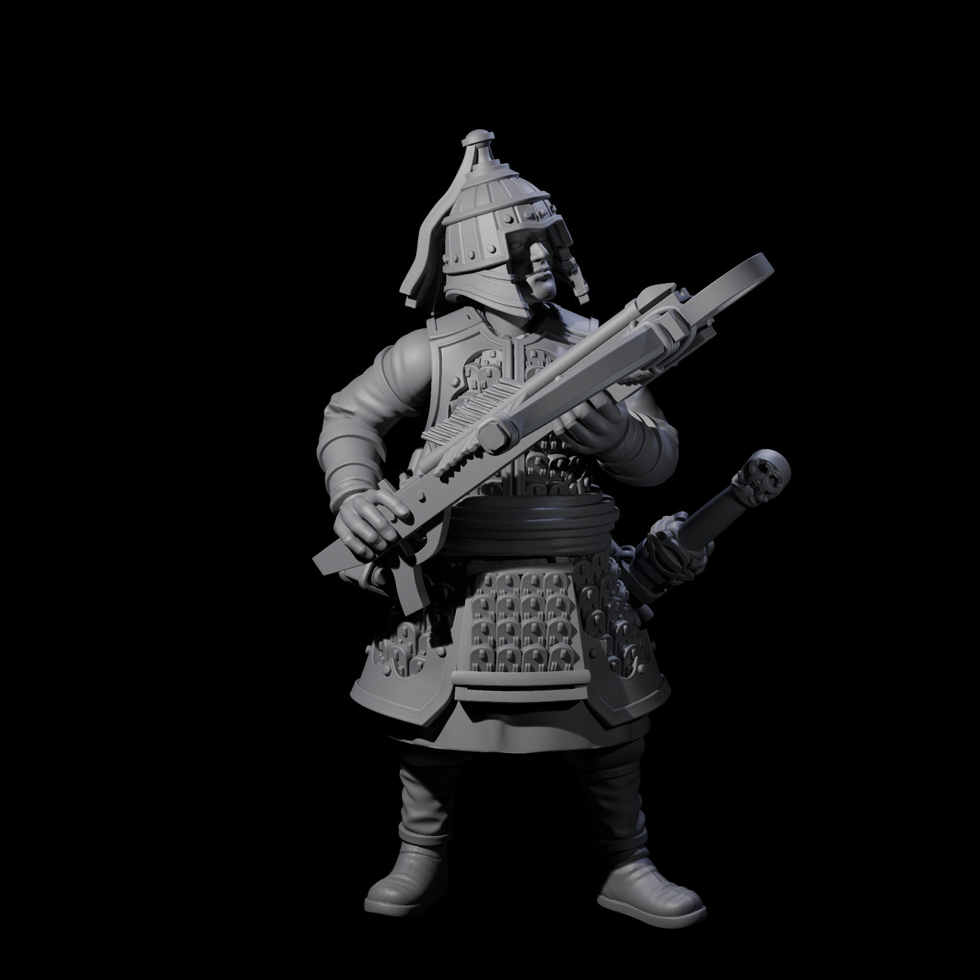 Reloading Human Crossbowman I Miniature for Dungeons and Dragons, Pathfinder or other TTRPGs