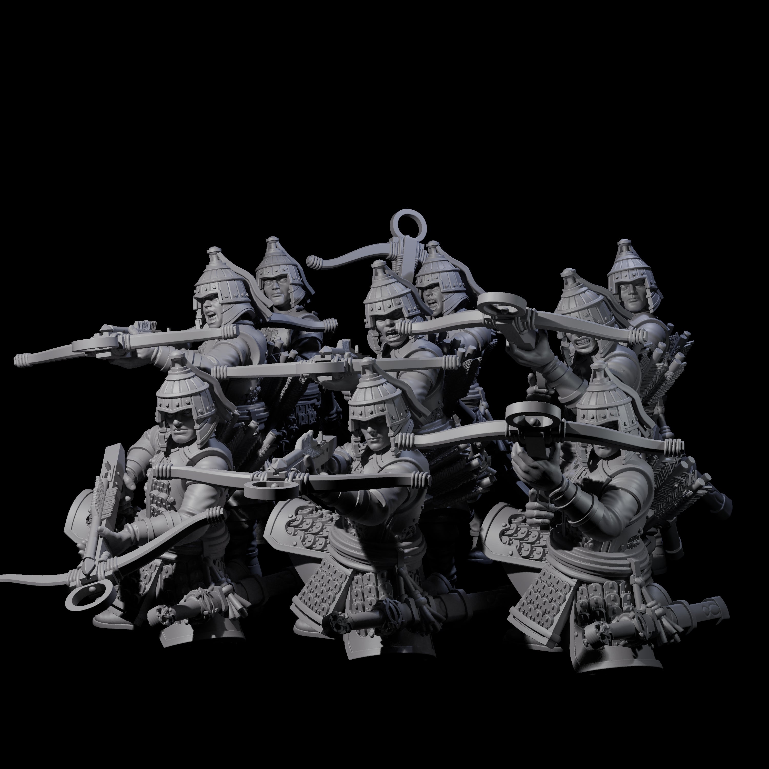 Reloading Human Crossbowmen Miniature for Dungeons and Dragons, Pathfinder or other TTRPGs