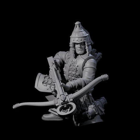 Reloading Human Crossbowmen Miniature for Dungeons and Dragons, Pathfinder or other TTRPGs