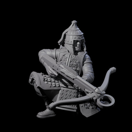 Reloading Human Crossbowmen Miniature for Dungeons and Dragons, Pathfinder or other TTRPGs