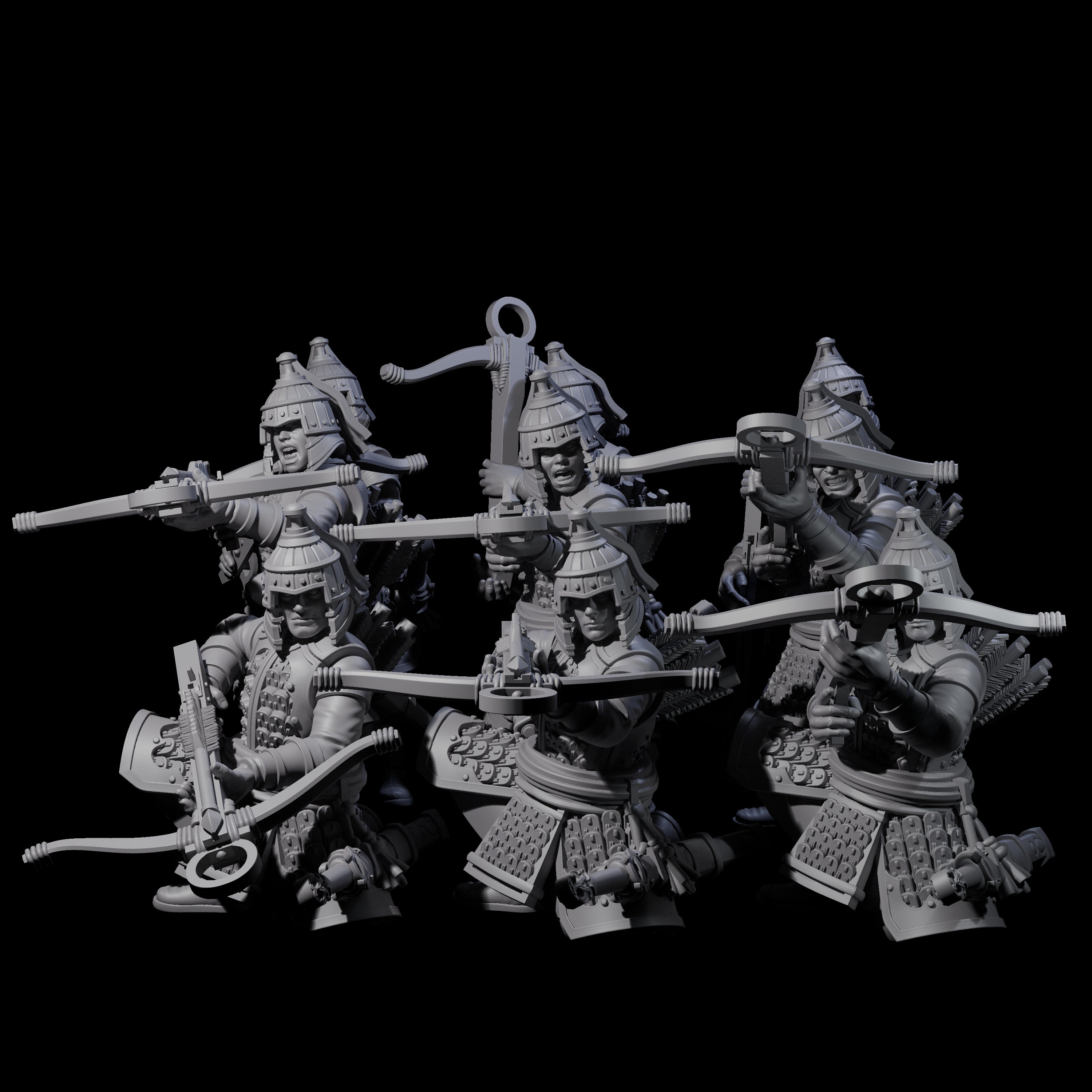 Reloading Human Crossbowmen Miniature for Dungeons and Dragons, Pathfinder or other TTRPGs